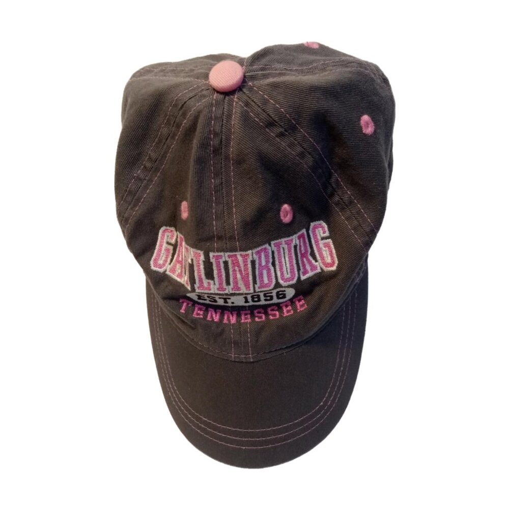 J America Ball Cap Womens Gray Pink Gatlinburg Tennessee Hat Adjustable Strap - Picture 3 of 6
